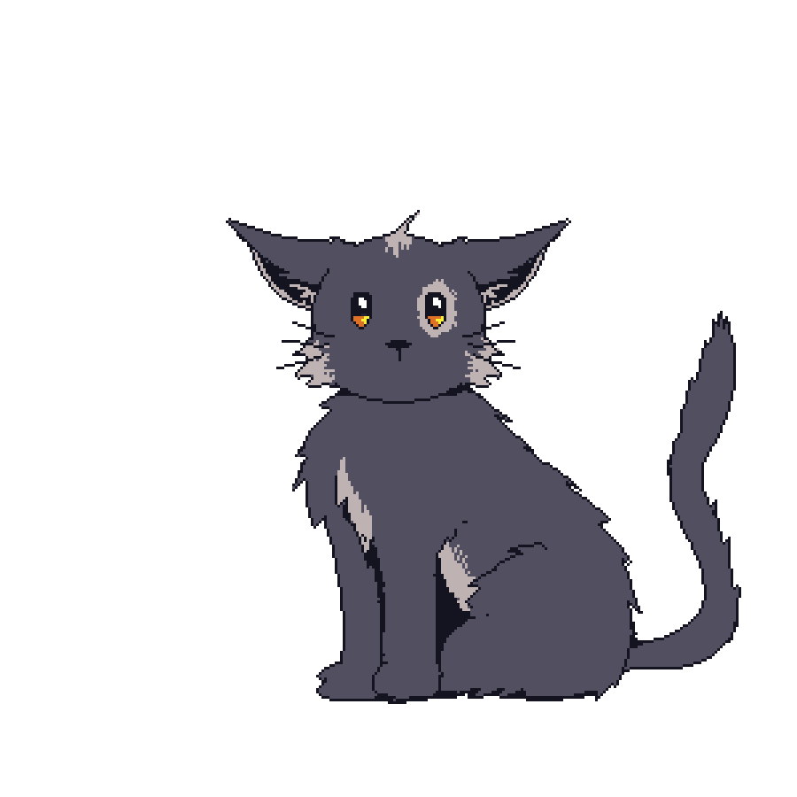 Pixel art grey cat sitting