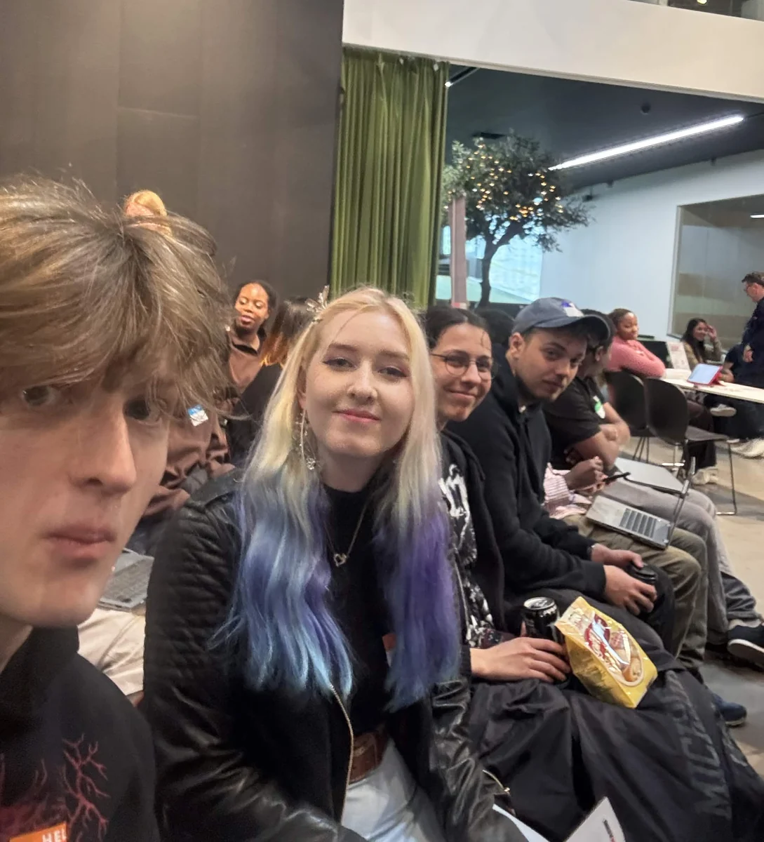 The team waiting for the results at the ideathon