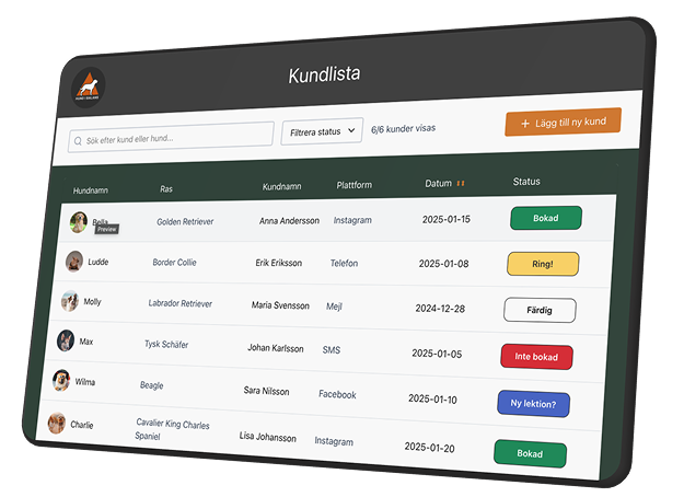 Interactive Figma Make prototype of the client list