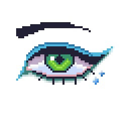 Animated pixel art green eye