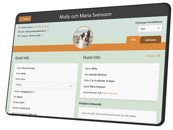 Figma Make prototype of the client and dog detail page