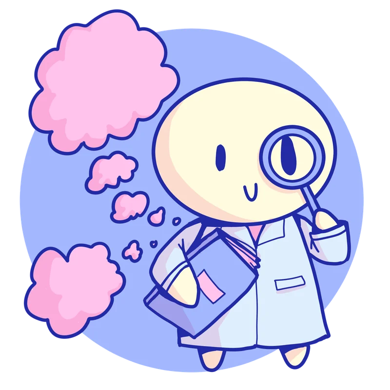 Illustration of the Researcher character