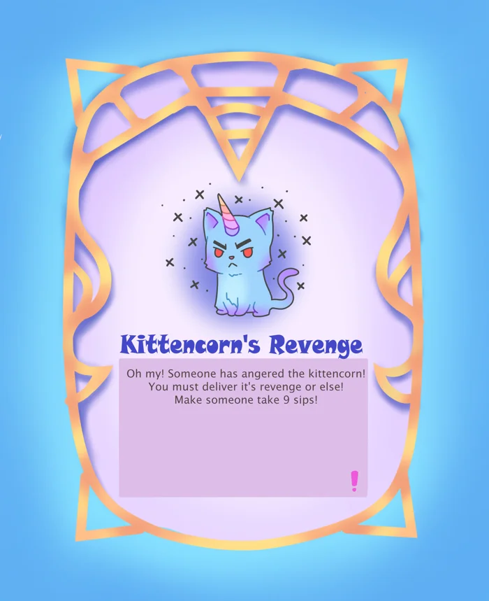 Version 1 card: Kittencorn's Revenge, with one line of text